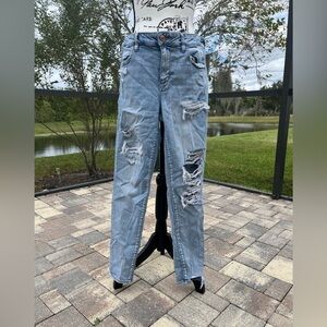 American Eagle Next level Distressed stretch jeggings